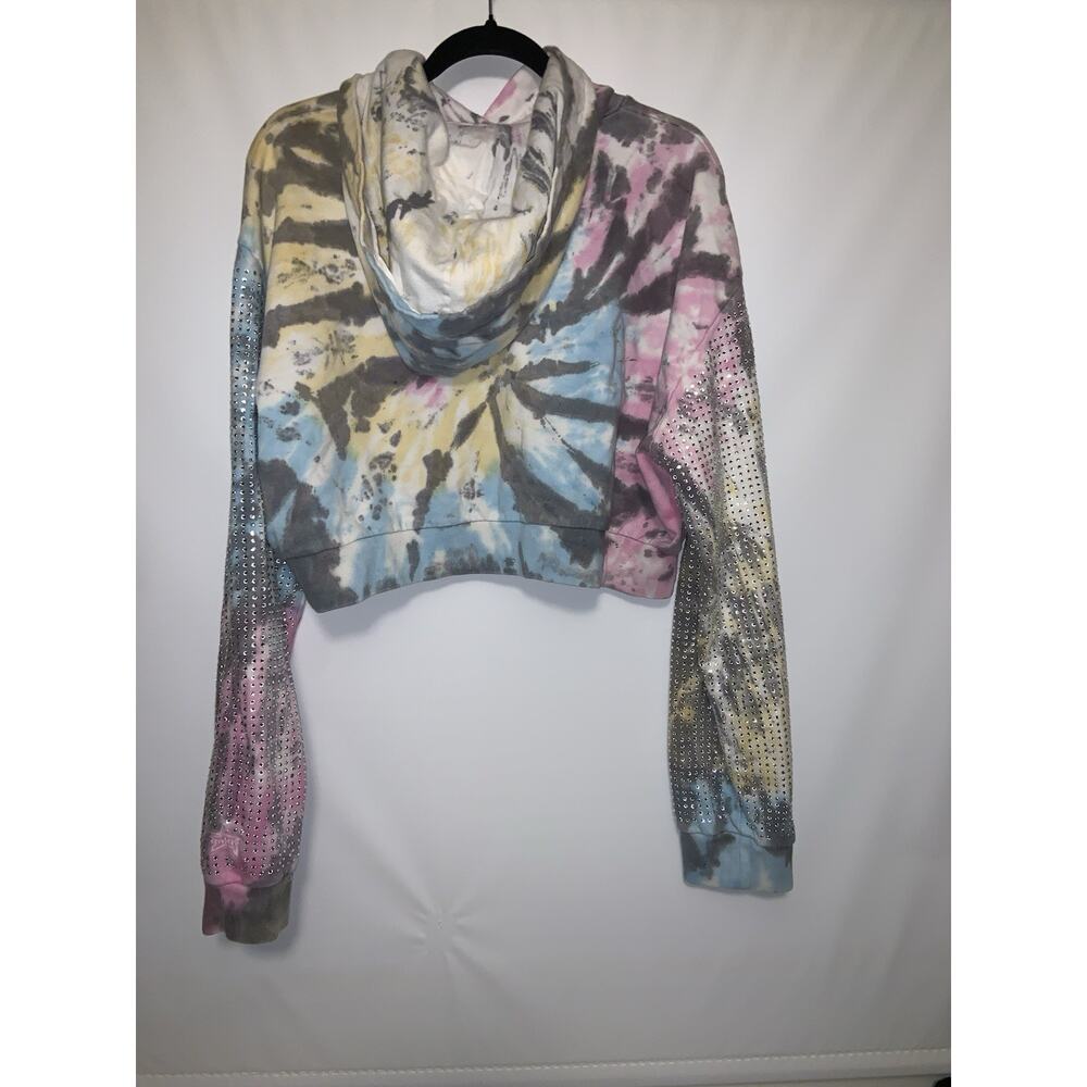 Frankie B. Los Angeles Hooded Jacket Multi Color Rhinestones size Medium - Picture 2 of 8